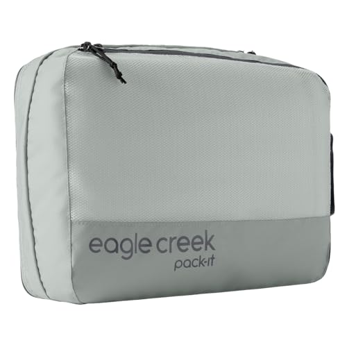 Eagle Creek Pack-It Reveal Clean/Dirty Cube M - Water-Resistant Dual Compartment Packing Cube With Internal Divider for Clean & Dirty Clothes - Travel Essentials - Storm Grey - Main Image