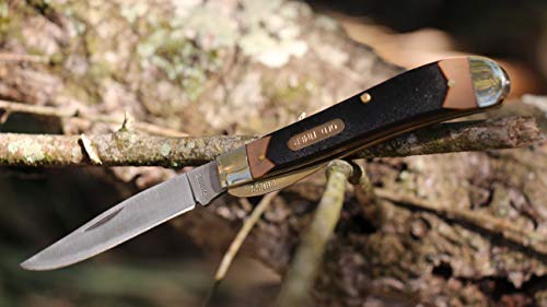 Old Timer 194Ot Gunstock Trapper Lockblade Traditional Folding Pocket Knife With 3.1In Clip Point Blade, Nickel Silver Bolsters, And Sawcut Handle For Hunting, Camping, Whittling, Edc, And Outdoors ,Black #TOP2
