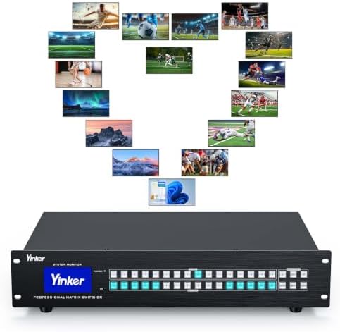 4K HDMI Matrix 16x16 with Web GUI, 4K 30Hz HDMI Matrix 16 in 16 Out Rack Mount Switcher Splitter EDID HDCP
