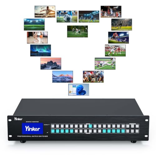 Image of 4K HDMI Matrix 16x16 with Web GUI, 4K 30Hz HDMI Matrix 16 in 16 Out Rack Mount Switcher Splitter EDID HDCP