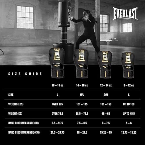 Everlast Elite 2 Boxing Gloves | Pro Training & Heavy Bag Gloves | Men & Women | Ventilated Palm | Multi-Layer Protection | Black/Gold, 14 oz by Everlast - Image 6