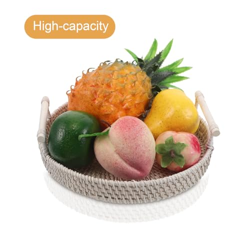 Bandeja de ratán decorativa para servir snacks en la sala de estar 4