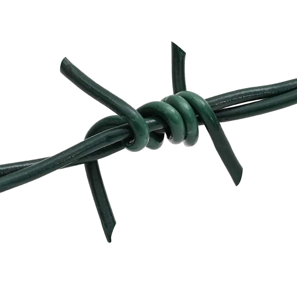 Alambre de púas galvanizado en caliente verde 100 m de acero para valla de jardín al aire libre montaje con barrera fiable