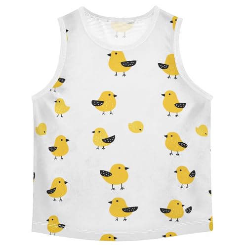 Boys Tank Top Shirts Chick Cartoon Bird Sleeveless T-Shirts Crew Neck for Kids Clothing Children