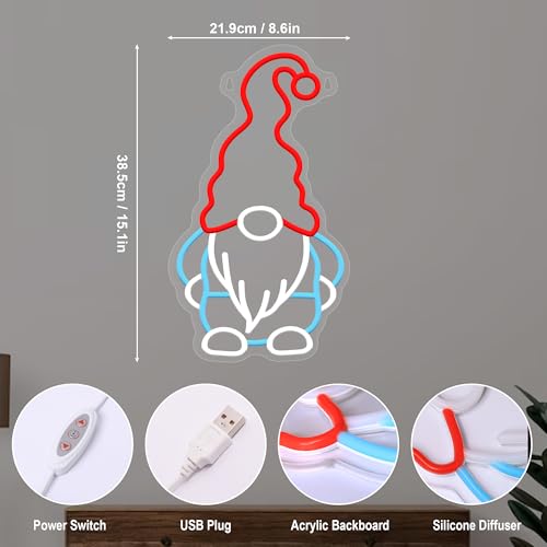 Image of Ammonite Gnome Neon Sign, LED Neon Lights for Room Wall Table Decor Art, Home Party Birthday Holiday Gift for Kids Teens Adults