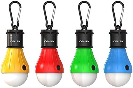Vdealen LED Tent Lantern Lamp Emergency Light Battery Powered Waterproof Portable Bulb for Hiking Fishing Camping Household Car Repairing - 4 Pack