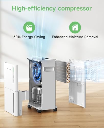 Trazico Dehumidifier 1500 Sq Ft Basement Dehumidifier, 21 Pint Dehumidifiers for Home, Large Room with Drain Hose, Smart Humidity Control, 3 Modes - Image 7