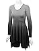 Made By Johnny MBJ Womens Ombre V Neck Long Sleeve Pleats Tunic Top XXL Black
