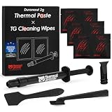 Thermal Grizzly - Duronaut - Enhanced Durability & High Performance Thermal Paste - for Maximum Conductivity While Overclocking CPU/GPU/PS4/PS5/Xbox with 12 Cleaning Wipes 6 Wet & 6 Dry (2g + Wipes)