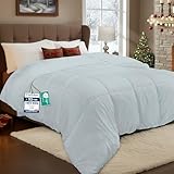 Couverture à surpiqûres carrées : couette à l’apparence impeccable avec bords à languettes et élégant motif de surpiqûres carrées qui est non seulement beau, mais empêche également le rembourrage de bouger pendant la nuit, assurant un sommeil confortable.