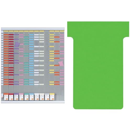 Planning mural Nobo 12 colonnes 54 fentes et lot fiches T indice 2 vert