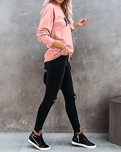 Image of Dressmine Womens Long Sleeve Mama Sweatshirts Fall Crew Neck Mom Shirts Cute Graphic Tees Pullover Hoodies