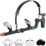 Rechale VR Gunstock Compatible with Meta Quest 2/3/3S/Pro, Shoulder Straps Adjustable FPS Gaming Controller Accessories Quick Magnetic Attachment Cheek Pad Immersive VR Stock Rifle Gameplay - Black