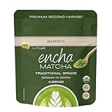 Encha Matcha Powder Barista Grade Latte Organic Matcha Powder – 100% Japanese Matcha Green Tea Powder for Lattes & Everyday Culinary Recipes, Smooth Milk-Friendly Blend, Unsweetened, 30g / 1.06 oz