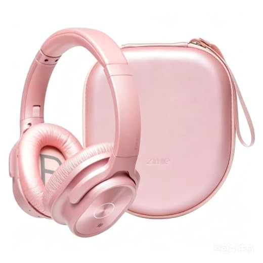 ZIHNIC Active Noise Cancelling Headphones, 40H Playtime Wireless Bluetooth Headset with Deep Bass Hi-Fi Stereo Sound,Comfortable Earpads for Travel/Home/Office (Rose Gold)