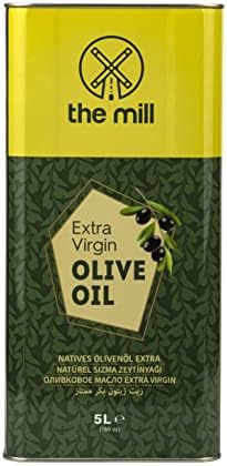 The Mill Extra Virgin Olive Oil 5 L Tin - Cold Pressed - 100% Natural - Superior 3 Star Taste Award 2021/2022/2023 of International Taste Institute - Ideal for Salads & Meals - Max. Acidity 0.8%