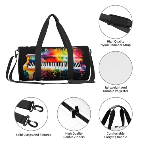 Sac à bagages motif clavier piano coloré et léger avec sangle