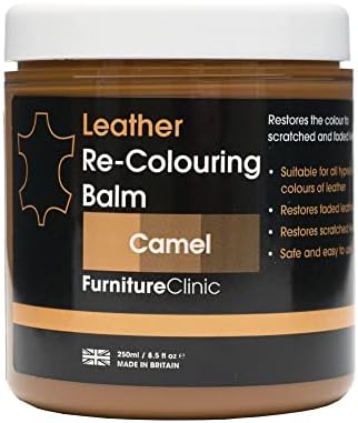 Furniture Clinic Leather Recolouring Balm - Leather Colour Restorer for Sofas, Leather Colour Repair for Faded & Scratched Leather Upholstery, Car Seats, Shoes and Clothing - 16 Colours (Black)