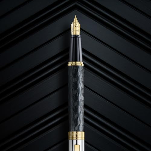 Sheaffer Caneta-tinteiro 300 | E9347 gravada em preto fosco e tampa cromada brilhante com acabamento