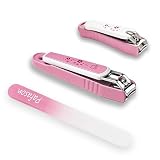 PAFASON Ultra Sharp Nail Clipper Set, Fingernail and Toenail Trimmer Cutter, Stainless Steel, Curved Blade, Sturdy, Nail Catcher, Nail Files for Men and Women