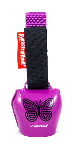 swisstrailbell® Mexico Edition Purple Bell: Black Mariposa, Lila Band, Fahrradklingel