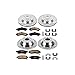 POWERSTOP KOE2058 Front and Rear Autospecialty Brake Kit Replacement OE Brake Rotors and Ceramic Brake Pads For Buick Rainier Chevy Trailblazer GMC Envoy Ascender Olds Bravada [Application Specific]