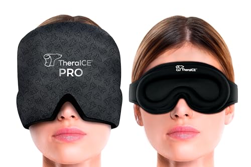 TheraICE PRO Migraine Headache Relief Cap + TheraICE Sleep Mask + Cooling Gel Relief