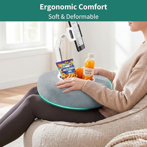HomeMount Stable Tablet & Kindle Pillow Stand with Snack Tray, Grey by HomeMount - Used condition - Image 6