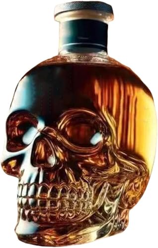 Caraffa da whisky, 350 ml, con teschio, per whisky, vino e liquori, San Valentino, festa del papà, compleanno