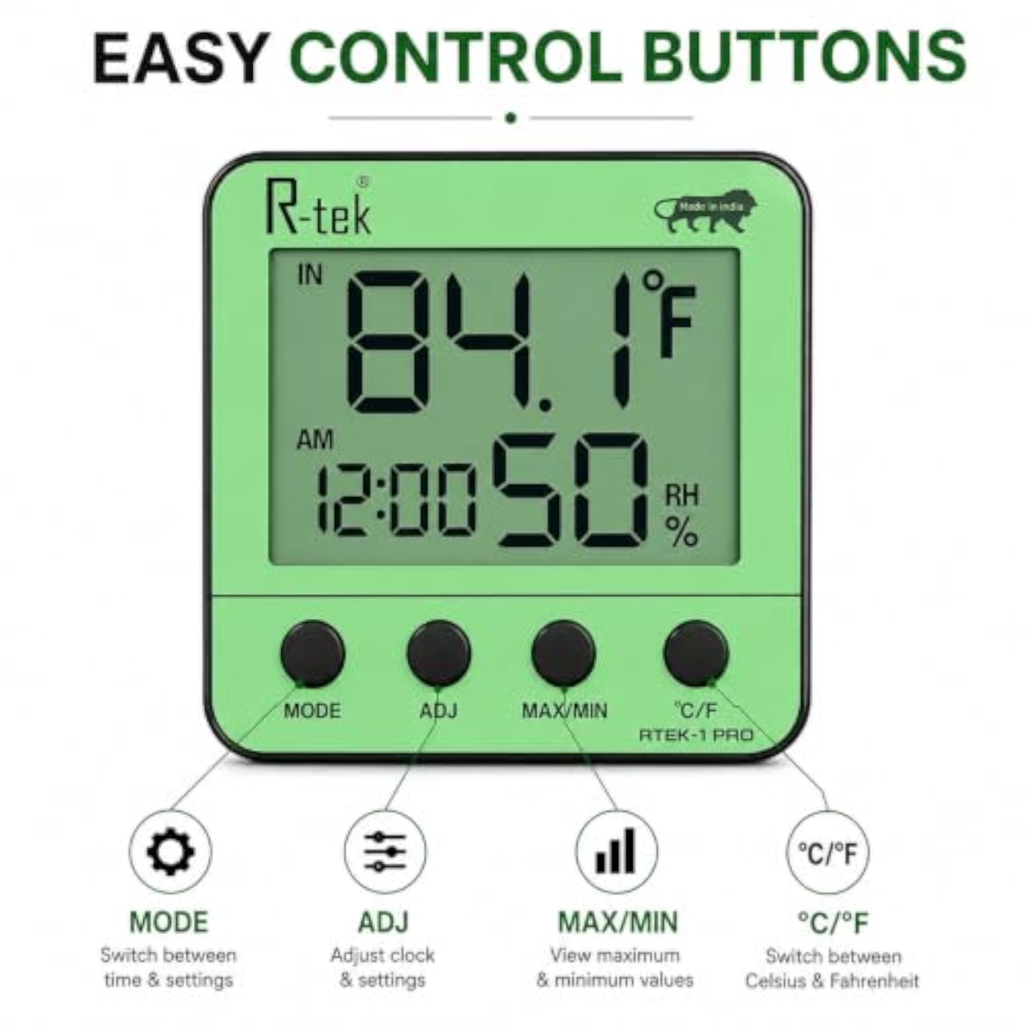 Digital Hygrometer Thermometer with Clock