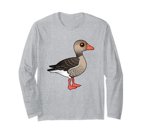 Cute Cartoon Graylag Goose Fun Birdorable Waterfowl Long Sleeve T-Shirt