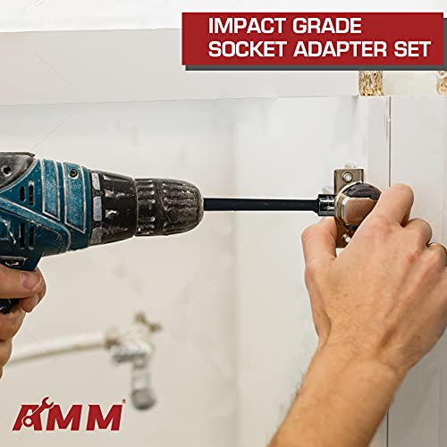 Image of AMM 9PCS Impact Socket Adapter Set, 1 /4 inch 3 /8 inch 1 /2 inch Drive for Power Drill
