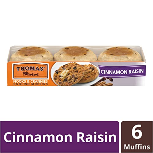 Thomas’ Cinnamon Raisin English Muffins, 6 Count, 13 Oz Package Of English Muffins #TOP2