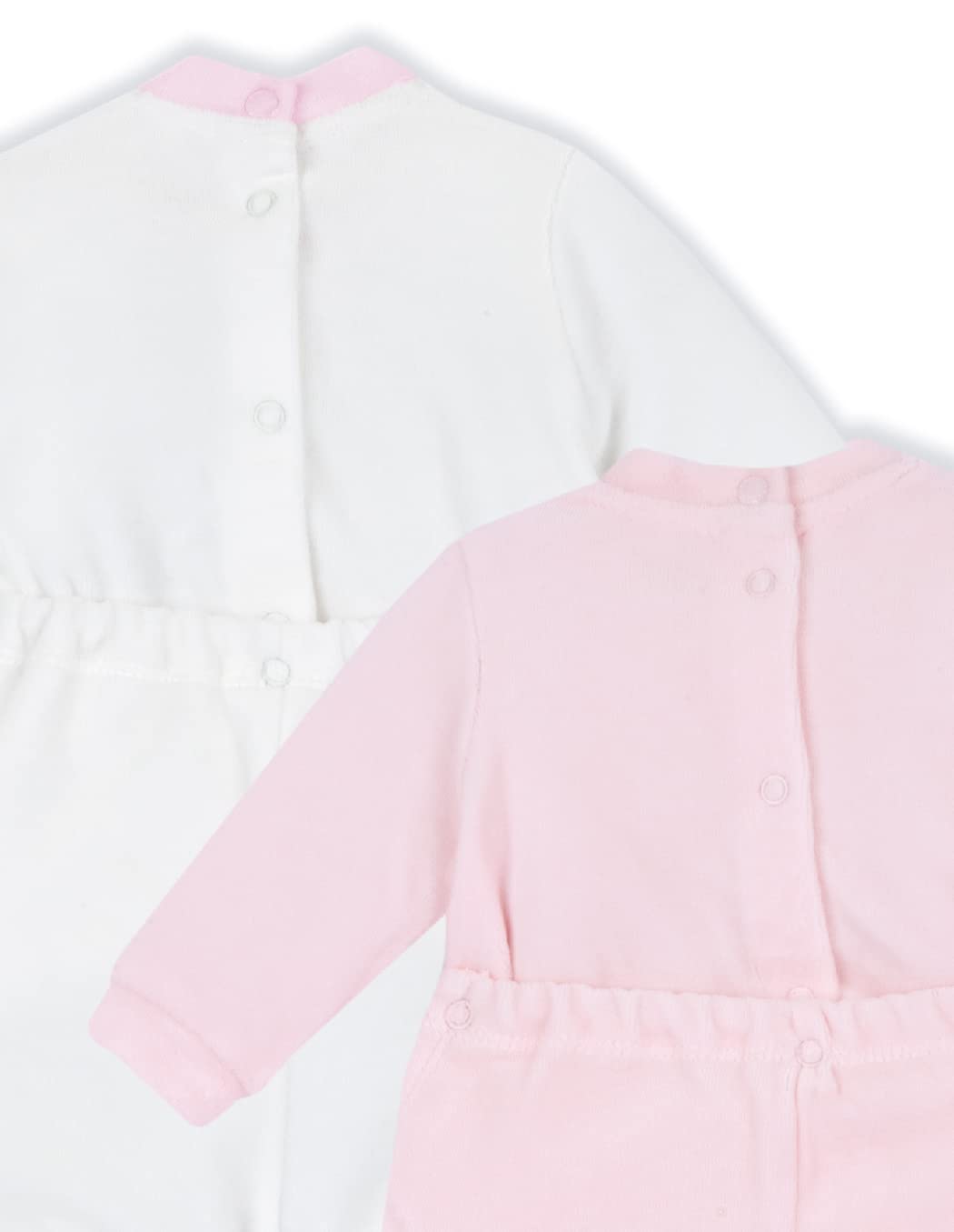 Chicco Zestaw kombinezonów szenilowych z nóżkami, unisex, dla dzieci 0-24, różowy, 0-3 miesiące, Różowy, 0-3 miesięcy
