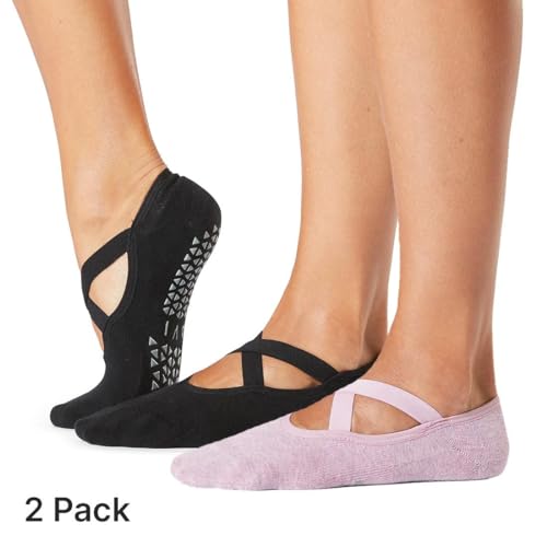 Image of TAVI Chloe Pilates Socks with Grips for Women | Non-Slip Grip Socks for Women, Patented Grip Sole Design, Soft Organic Cotton, Arch Support, Use for Yoga, Barre, Lagree