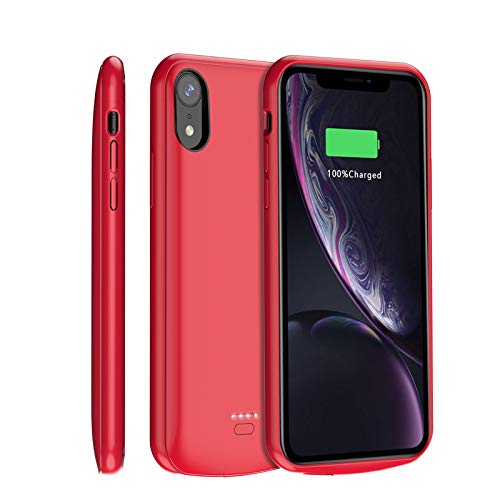 Battery Case for iPhone X/XS/10, JUBOTY 4000mAh Magnetic Slim Charger Case Extend 100% Battery Life Rechargeable Portable Backup Cover Charging Case Power Bank Phone Stand Support(Red)