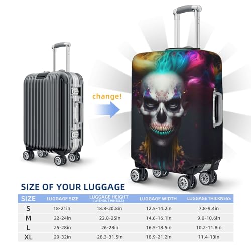VOSERY Travel Luggage Cover - Modern Abstract Colorful Skull C Washable Suitcase Covers Protector Fits 18-32 Inch Luggage4