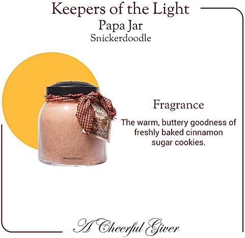 A Cheerful Giver - Snickerdoodle - 34oz Papa Scented Candle Jar - Keepers of the Light - 155 Hours of Burn Time, Candles Gifts for Women