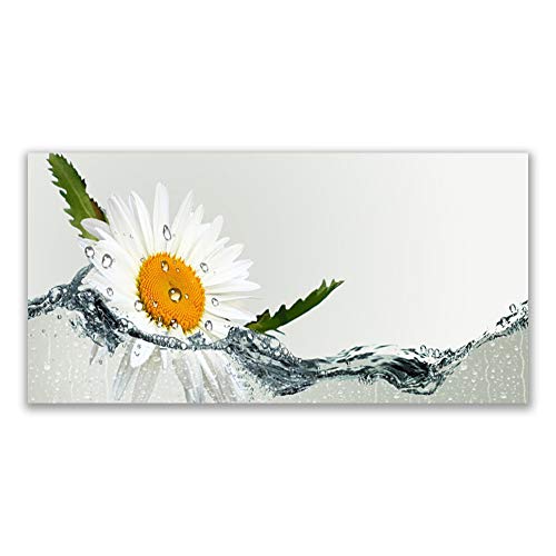 Toile imprimée 140x70 cm tableau daisy eau et fleurs déco murale