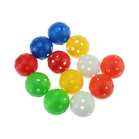 BinaryABC Plastic Airflow Hollow Golf Practice Training Sports Balls Golf Accessories 20pcs(Random Color) Cover