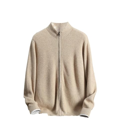 Cardigan ample en tricot col roulé homme : la douceur réconfortante du cachemire épais zippé