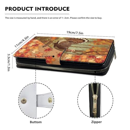 Image of COEQINE Ladies Wallets Pink Leopard Heart Black Printed Leather Phone Long Clutch Purses Check Coin Change Holder