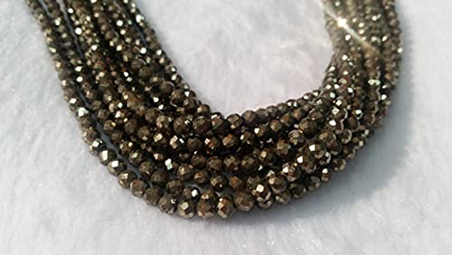 Pyrite naturelle 4mm LKBEADS perles facettées de qualité supérieure