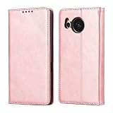 【Hamany】 対応 aquos sense7 ケース 手帳型 アクオスセンス7 ケース カード収納 au SHG10 / SH-53C スマホケース SH-M24 耐衝撃 耐久性 耐摩擦 マグネット式 レザー 携帯カバー -ファッション ローズゴールド