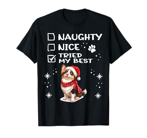Lindo Cardigan Welsh Corgi Perro Navidad Travieso Niza Probado Camiseta