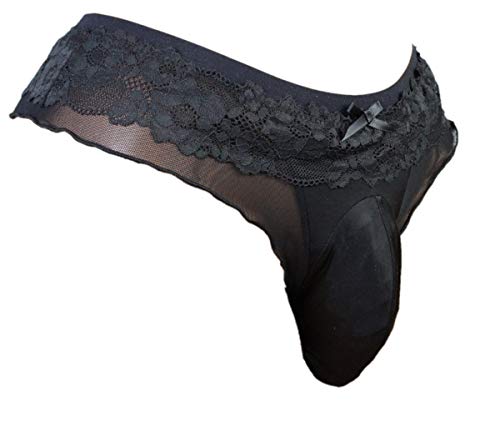 aishani Sissy Pouch Panties Men's Thong Lingerie Lace G-String Underwear For Daily Wear