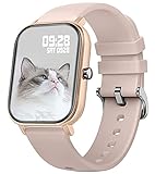 Schrittzähler Uhr Damen, Fitnessuhr Smartwatch mit Blutdruckmessung Sportuhr Fitness Armbanduhr Pulsuhr Laufuhr Tracker Touchscreen Bluetooth Android IOS Stoppuhr Smart Watches for Women Gold