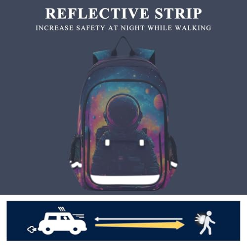 Sac à dos ordinateur portable lycéen résistant à motif galaxie