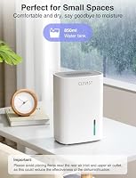 CLEVAST Elektrischer Luftentfeuchter, 850 ml Luftentfeuchter für Zuhause mit Ultra-Leise & Automatischer Abschaltung, Tragbare Mini-Luftentfeuchter für Schlafzimmer, Badezimmer, Kleiderschrank – Ansicht 2