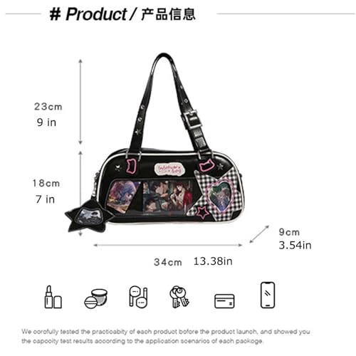 Japanese JK uniform itabag star patterned shoulder bag rectangular badge display crossbody bag for women3